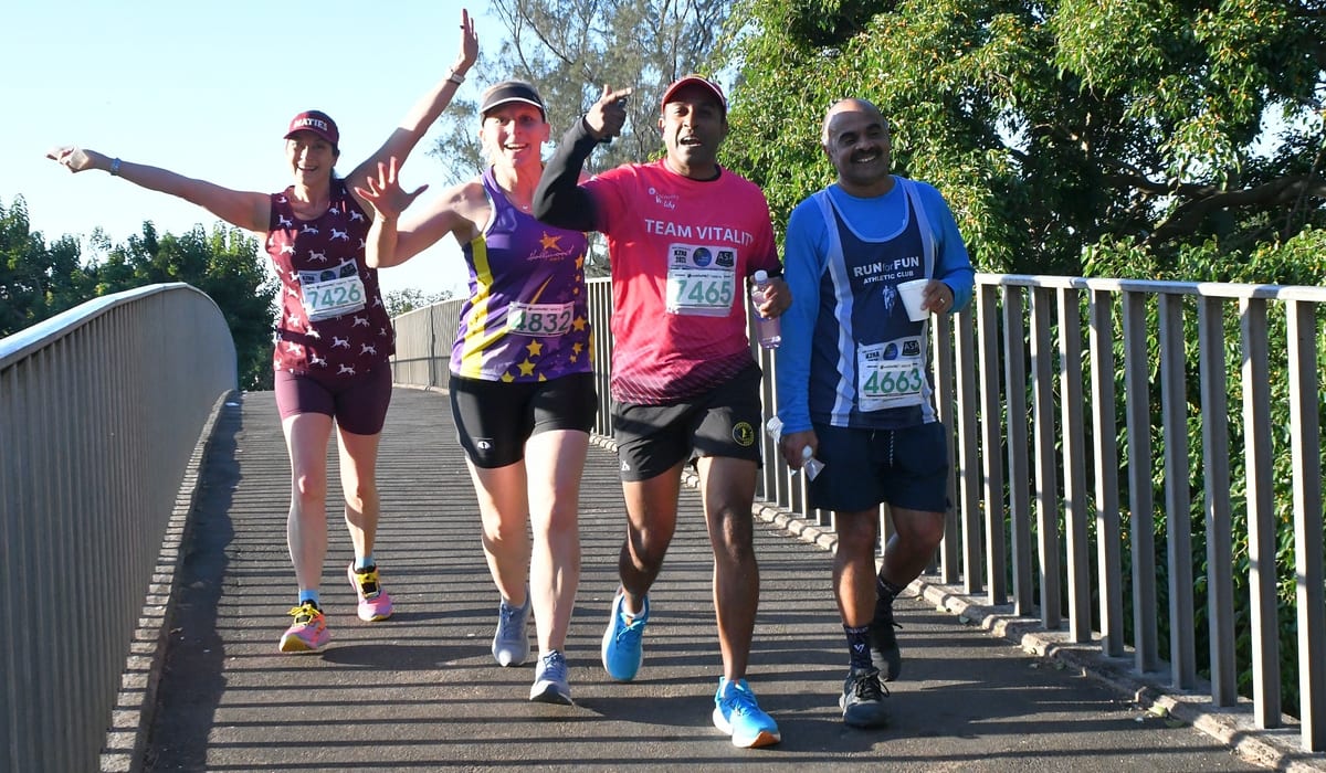 Marathon runners on Durban coastal road